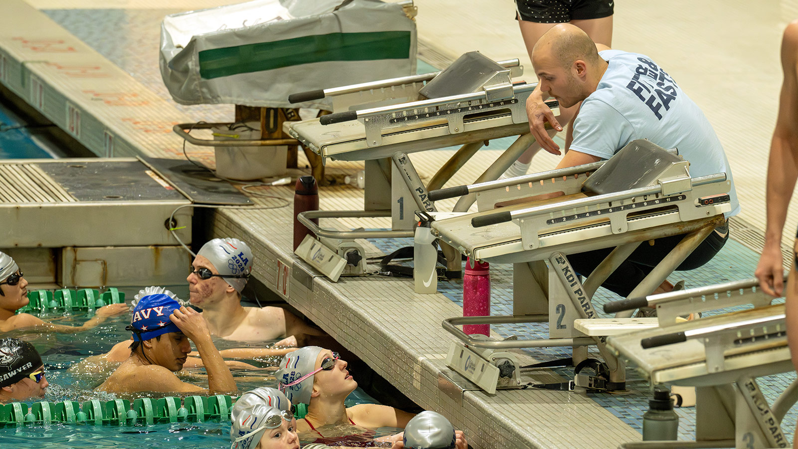 Swimmers learning at a Fitter & Faster swim camp